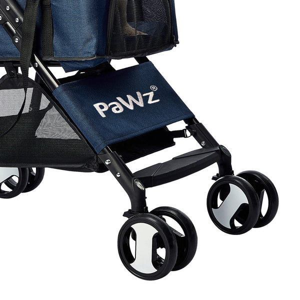 Pawz Large Pet Stroller Dog Cat Carrier Blue Dog Strollers