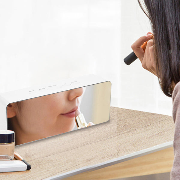 Alarm Clock Digital Led Mirror Desk White Alarm Clocks & Clock Radios