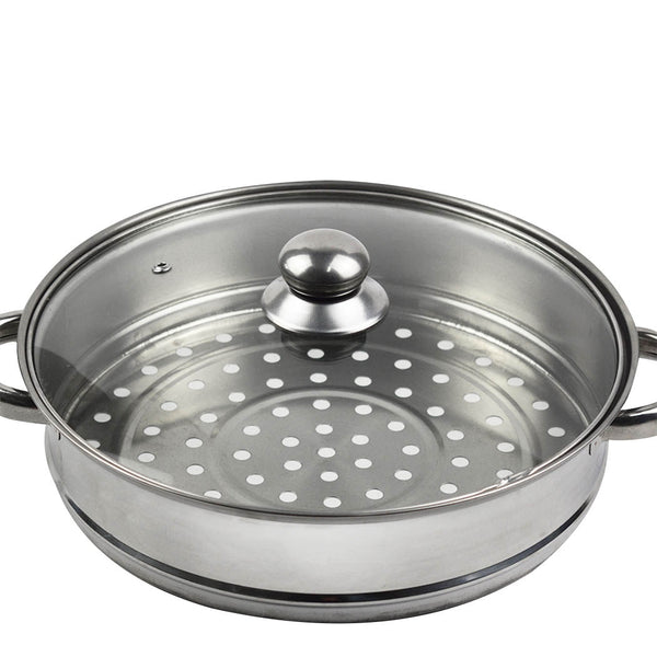 Toque Stainless Steel 3 Layer Steamer Pot With Glass Lid Steamers