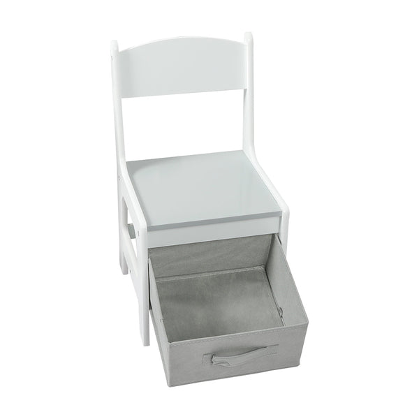 Bopeep Kids Table And Chairs Set Storage White Grey Kids Tables
