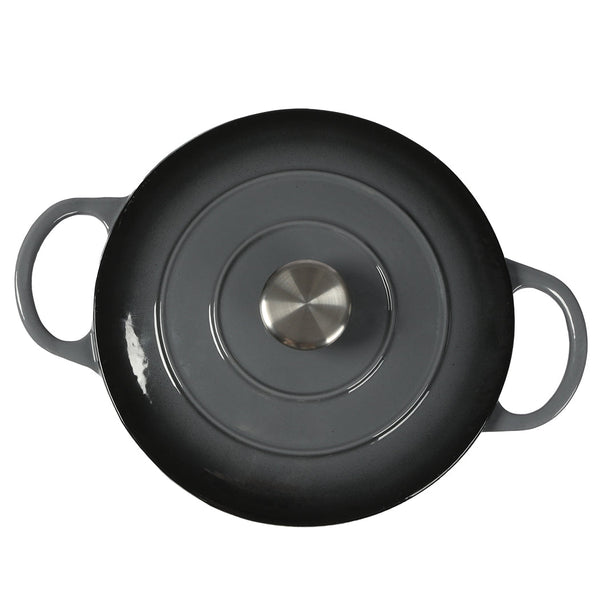 Toque 4L Enamel Dutch Oven Pot Cookware Black Casserole Pans