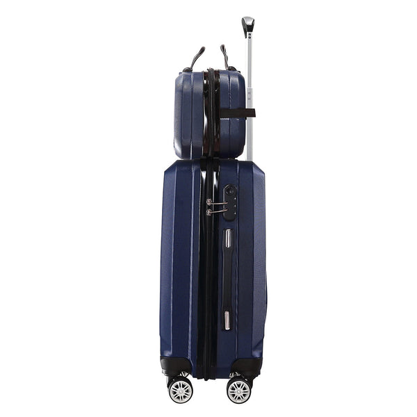 Slimbridge 2Pcs 20"Travel Luggage Set Navy Suitcases