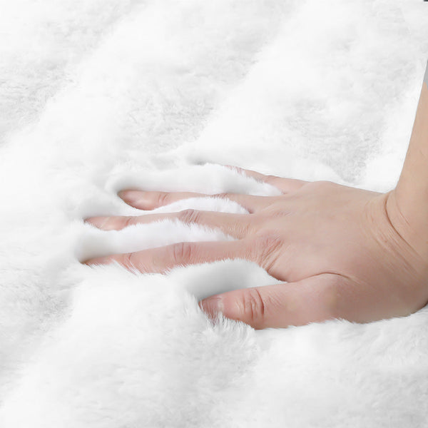 Marlow Floor Rug Carpet Fluffy Faux Rabbit Fur 80X120cm Rugs