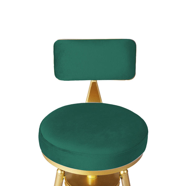 Levede 1X Bar Stool Velvet Kitchen Green Adjustable Height Modern Seating Benches Bar Stools