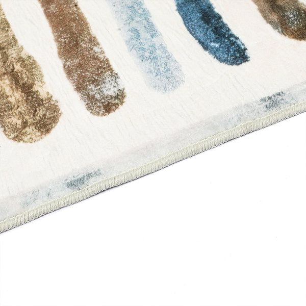 Marlow Floor Rug Short Pile Washable Carpet Soft Plush Non Slip Stripe 200X290cm Rugs