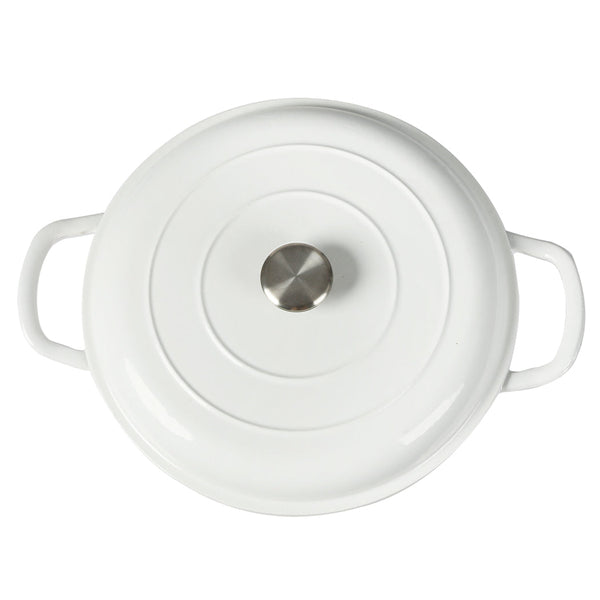 Toque 3.5L Enamel Dutch Oven Pan Classic White Cookware Casserole Pans