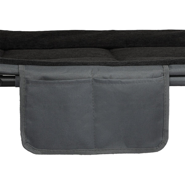 Levede Folding Camping Bed Black Cots