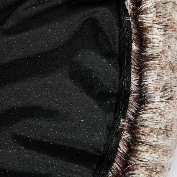 Pawz Pet Bed Cat Dog Donut Nest Calming M Brown Medium Pet Beds