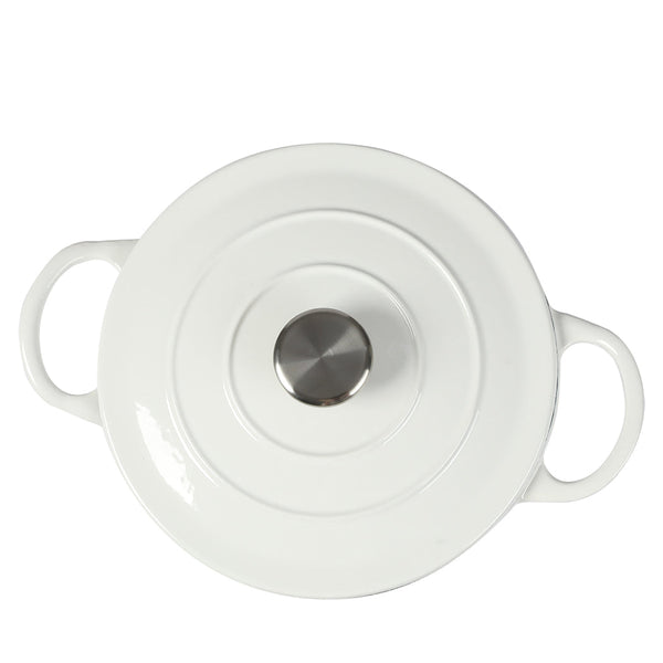Toque 4L Enamel Dutch Oven Pot In White Colour Casserole Pans