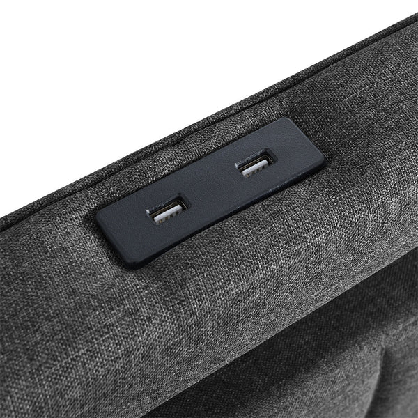 Levede King Bed Frame Fabric Storage Drawer Led Usb King Bed Frames