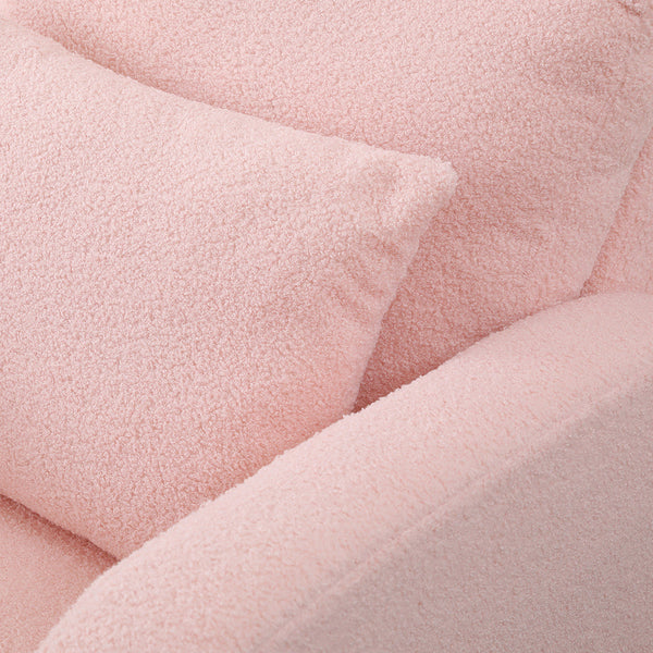 Levede Rocking Chair With Footrest Side Pocket Pink Chairs