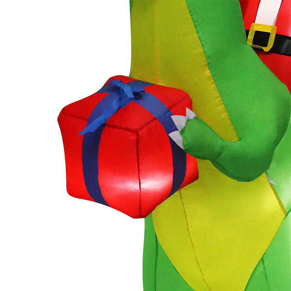 Santaco Christmas Inflatables Outdoor Claus Riding Dinosaur Lights Dcor Seasonal Decorations