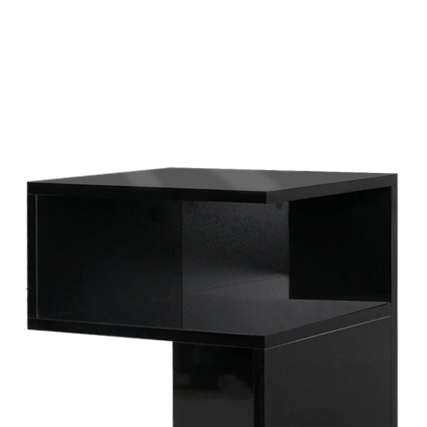 Levede 1X Drawers Side Black Bedside Tables