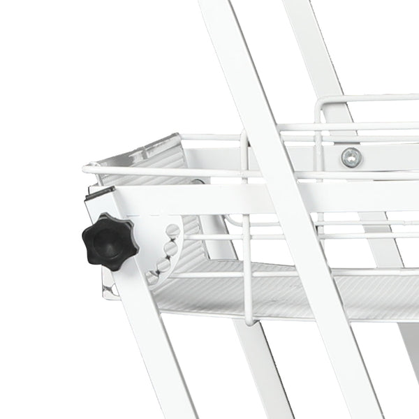 Levede 3 Tier Kitchen Trolley Cart Swivel White Colour Kitchen Carts