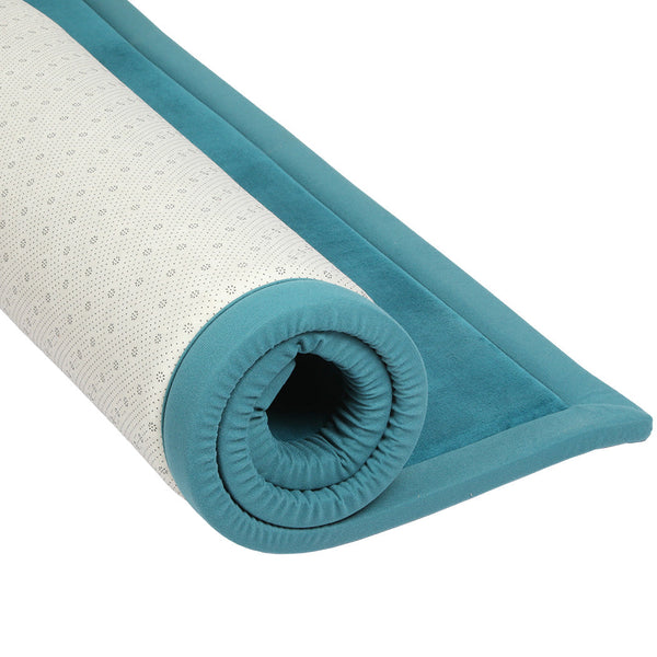 Marlow Coral Velvet Area Large Mat 180X200cm Blue Rugs