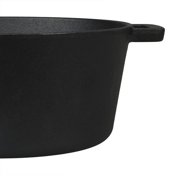 Toque 5.84L Double Dutch Oven 2 In 1 Cast Iron Pan Black Saucepans & Stockpots