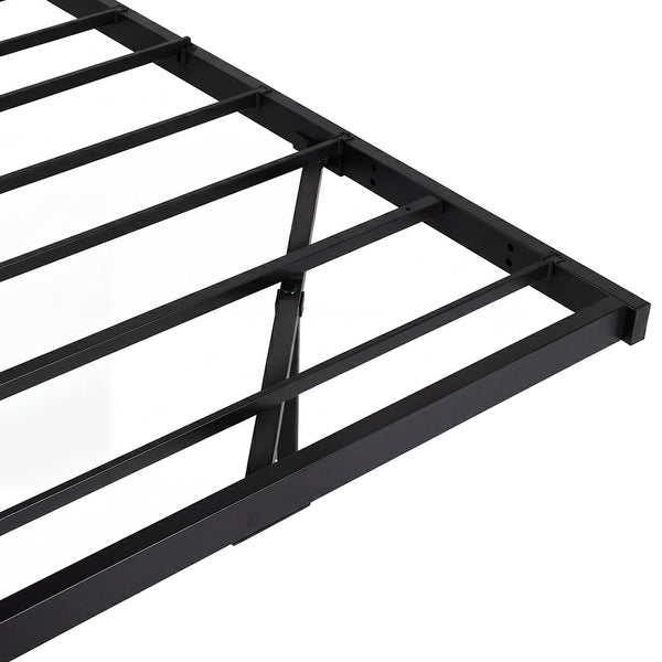Levede Double Bed Frame Floating With Storage Shelves Rgb Lights Black Double Bed Frames