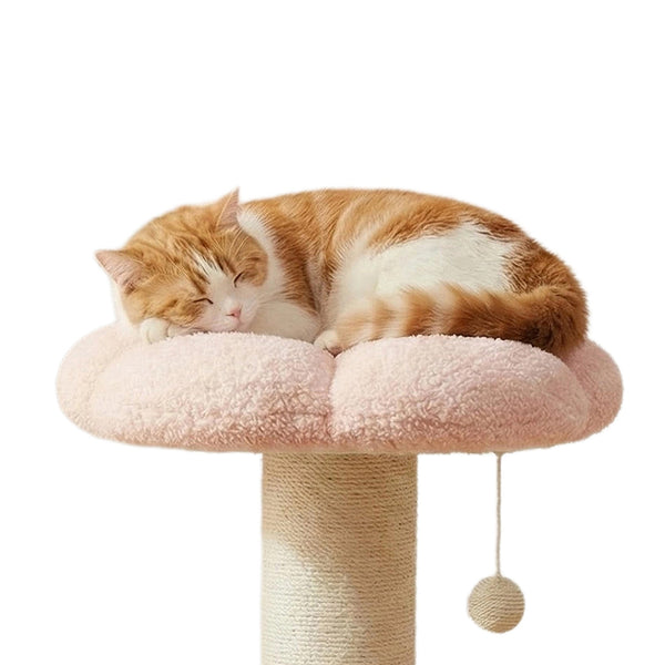 Pawz Cat Scratching Post Flower 61.5Cm Tree Tower Pink And Green Furniture & Scratchers