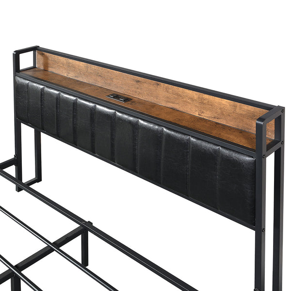 Levede Queen Bed Frame Pu With 4 Drawers And Usb Charging Ports Queen Bed Frames