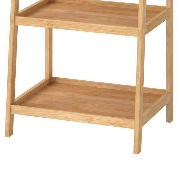 Levede Bamboo Ladder Bookcase 4 Shelf Books Plant Storage Rack Organiser Bookshelves