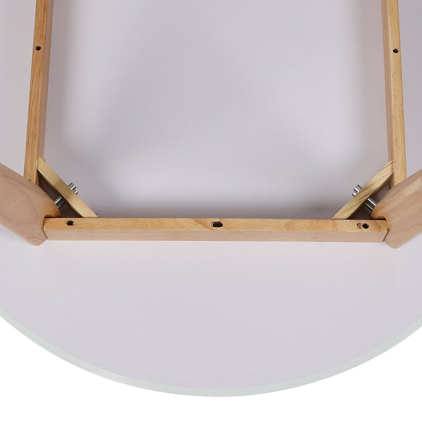 Levede Elegant Round Dining Table With Rubberwood Base 100Cm White For Home Space Dining Tables