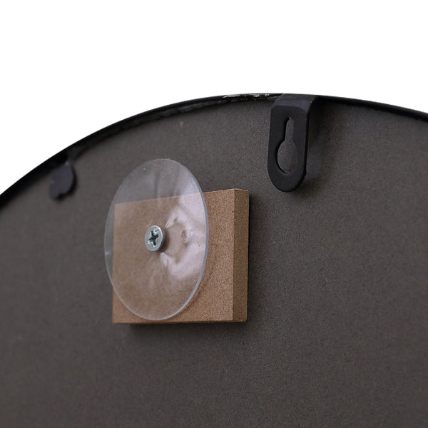 Black Wall Mirror Round Shaped Bathroom Makeup Medium 60Cm Mirrors