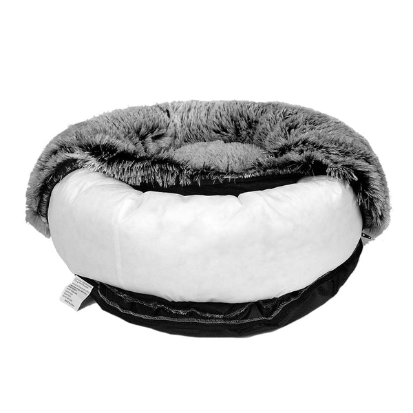 Pawz Pet Bed Cat Dog Donut Nest Calming L Charcoal Large Pet Beds