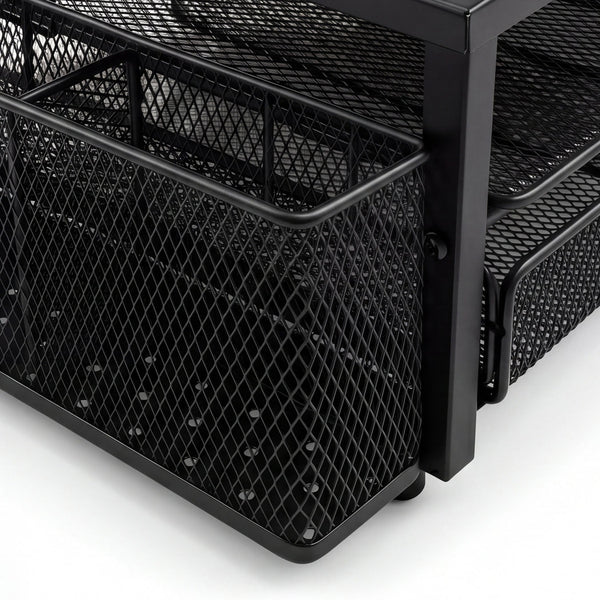 Levede Monitor Stand Riser Metal Computer Desk Organizer Shelf Drawer Pen Holder Black Monitor Mounts & Stands