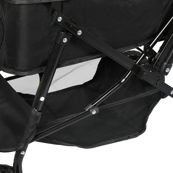 Pawz Pet Stroller Dog Cat Carrier Foldable Black Dog Strollers