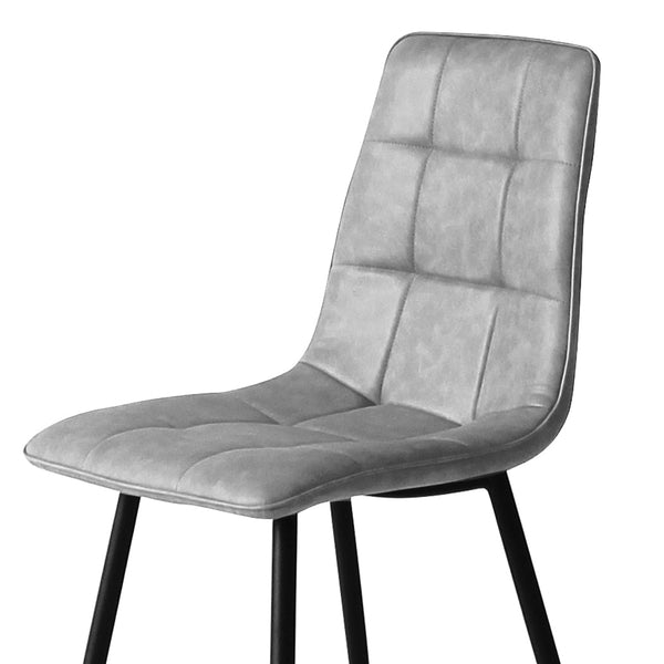 Levede 4X Kitchen Grey Faux Leather Dining Chairs