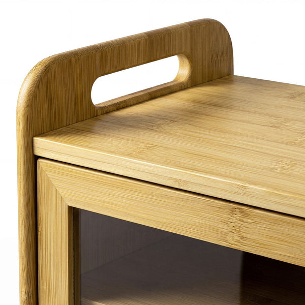 Toque 2 Tier Bamboo Bread Box 20L Kitchen Counter Storage Bread Bins
