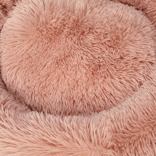 Pawz Medium Pink Donut Calming Pet Bed For Cats And Dogs Pet Beds