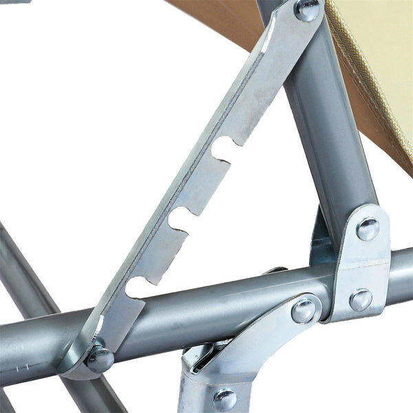 Levede Foldable Lounge Chairs With Canopy Khaki Loungers