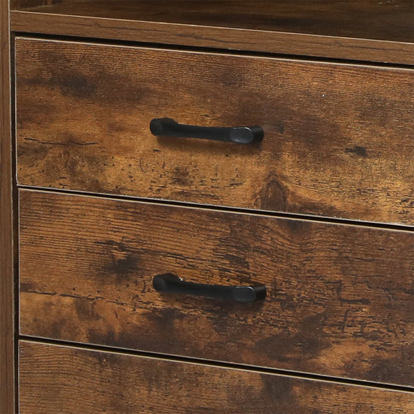 Levede Bedside Table Usb Charger Outlet Led Oak Bedside Tables