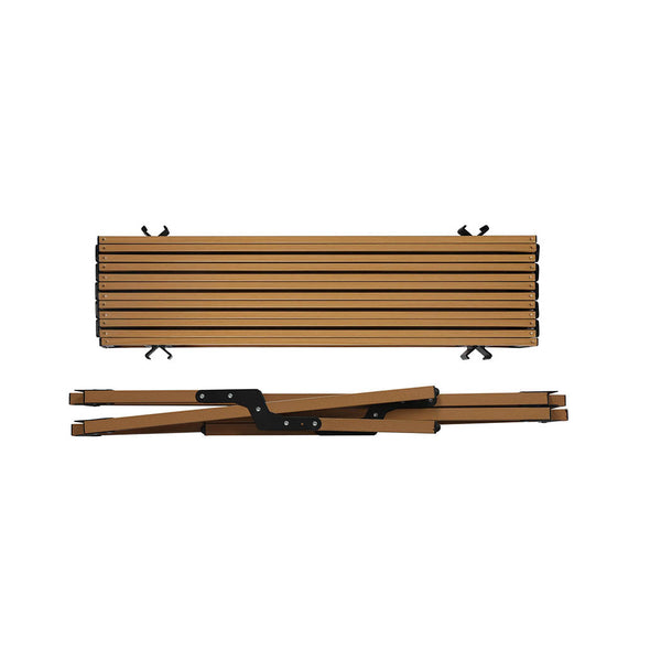 Levede Folding Camping Table Chair Set Oak Camping Tables