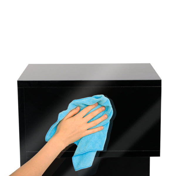 Levede 1X Drawers Side Black Bedside Tables