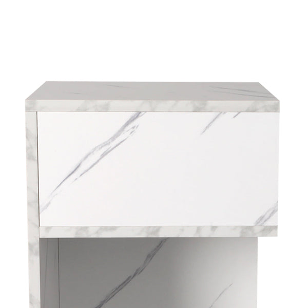 Levede 1X Drawers Side White Bedside Tables
