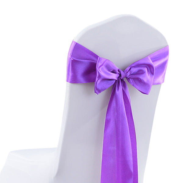 20X Multicoloured Satin Chair Sashes Lavender Chair Covers