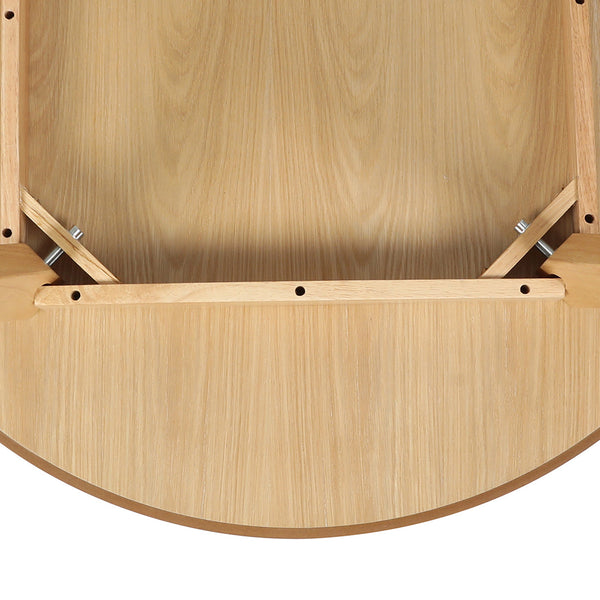 Levede Dining Table Round Rubberwood Base 100Cm Natural Dining Tables