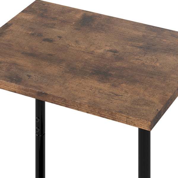 Levede Side Table 2 Tier Industrial Vintage End Storage Shelf Nightstand Brown & Black Side Tables