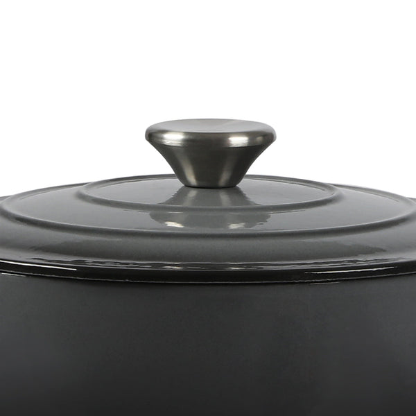 Toque 4L Enamel Dutch Oven Pot Cookware Black Casserole Pans