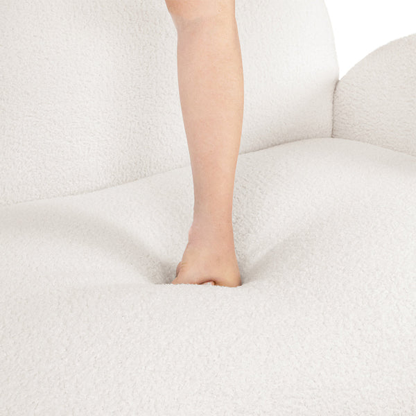 Levede Cloud Sofa 3 Seater Sherpa Fleece White Cozy Living Room Seating Sofas Armchairs & Couches