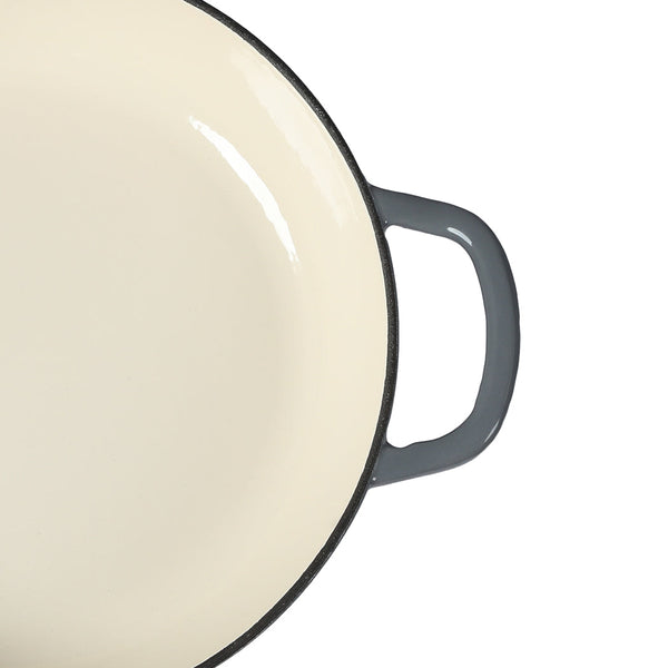 3.5L Enamel Dutch Oven Pan Black Cooking Pot Cast Iron With Lid Heat Resistant Casserole Pans