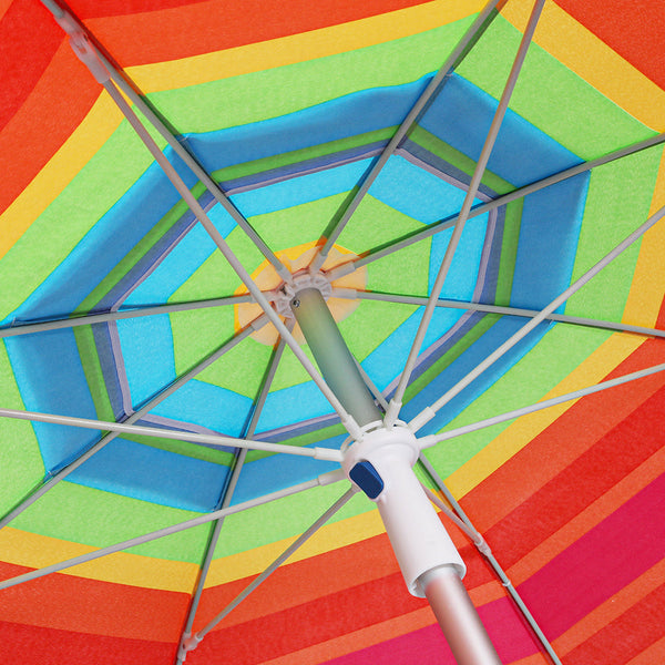 2M Colorful Outdoor Beach Umbrella Sand Shade For Sunny Coastal Relaxation Patio Umbrellas