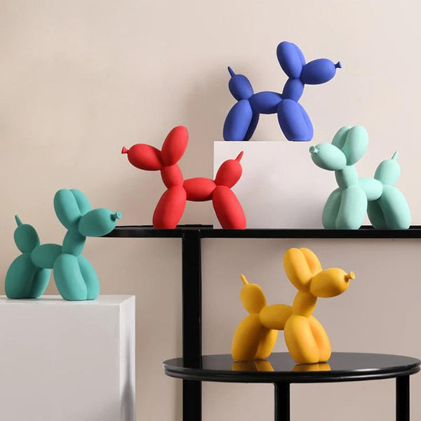 Home Figurine Nordic Balloon Dog Light Blue Resin For Living Room Decoration Accessories Sculptures & Figurines