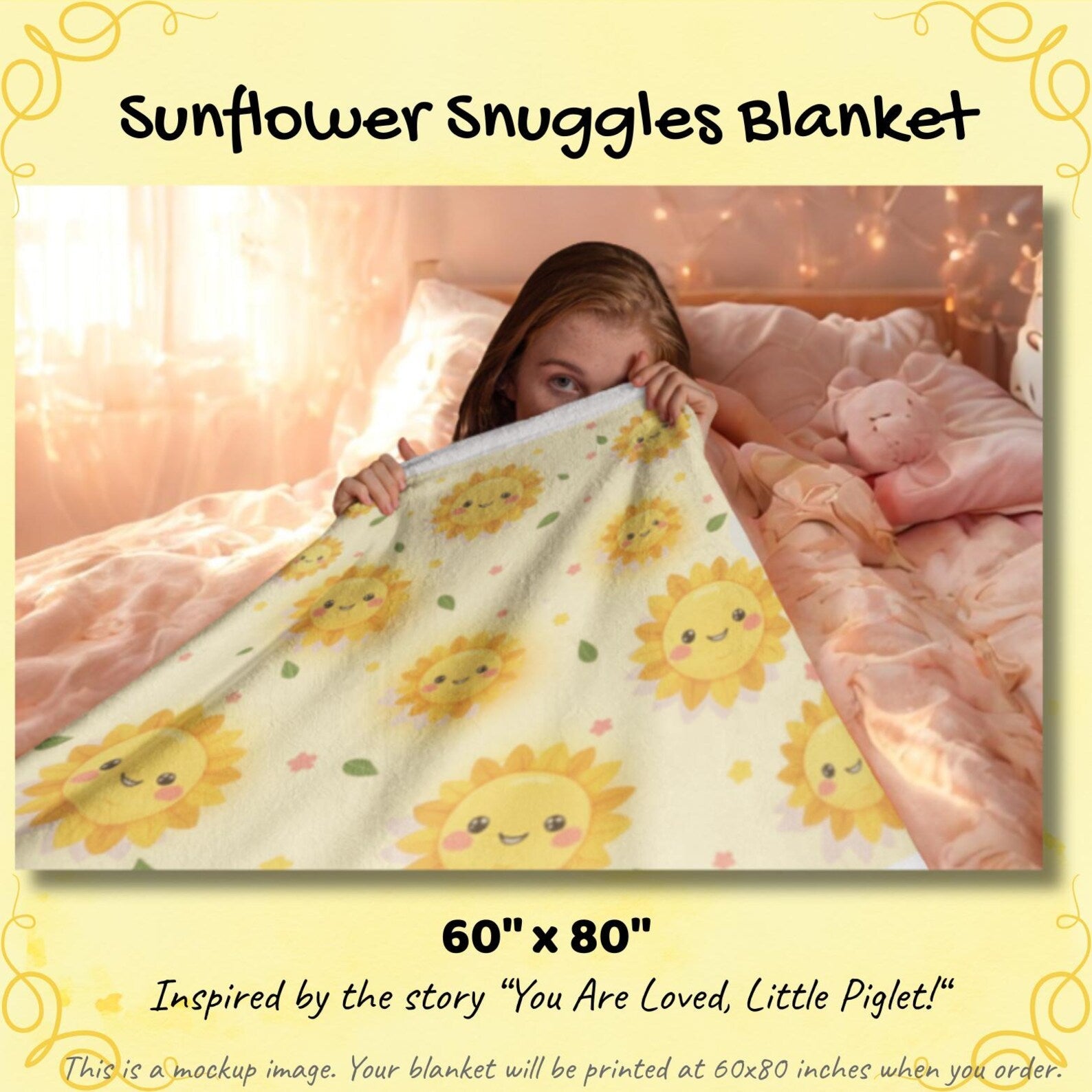 Sunflower Snuggle Blanket For Cozy Warm Hugs | 60"X80" Velveteen Plush Blankets