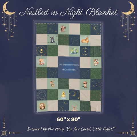 Forest Night Time Blanket 60X80" | Whimsical Magical Woodland Nature Velveteen Soft Throw Blankets