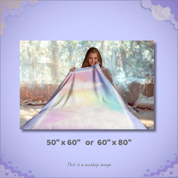 Pastel Clouds Velveteen Plush Throw Blanket For Home Comfort And Decor Blankets & Throws