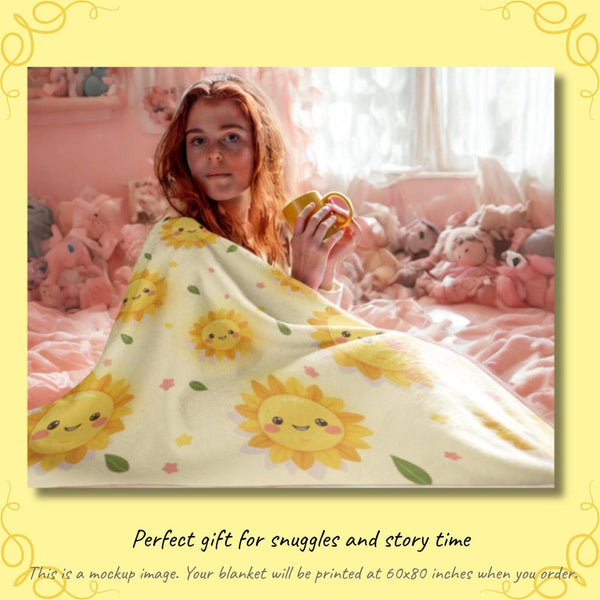 Sunflower Snuggle Blanket For Cozy Warm Hugs | 60"X80" Velveteen Plush Blankets