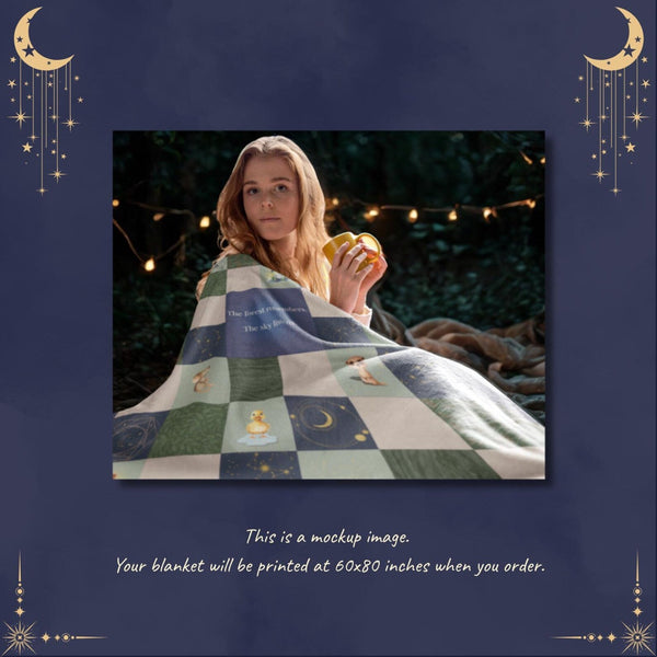 Forest Night Time Blanket 60X80" | Whimsical Magical Woodland Nature Velveteen Soft Throw Blankets